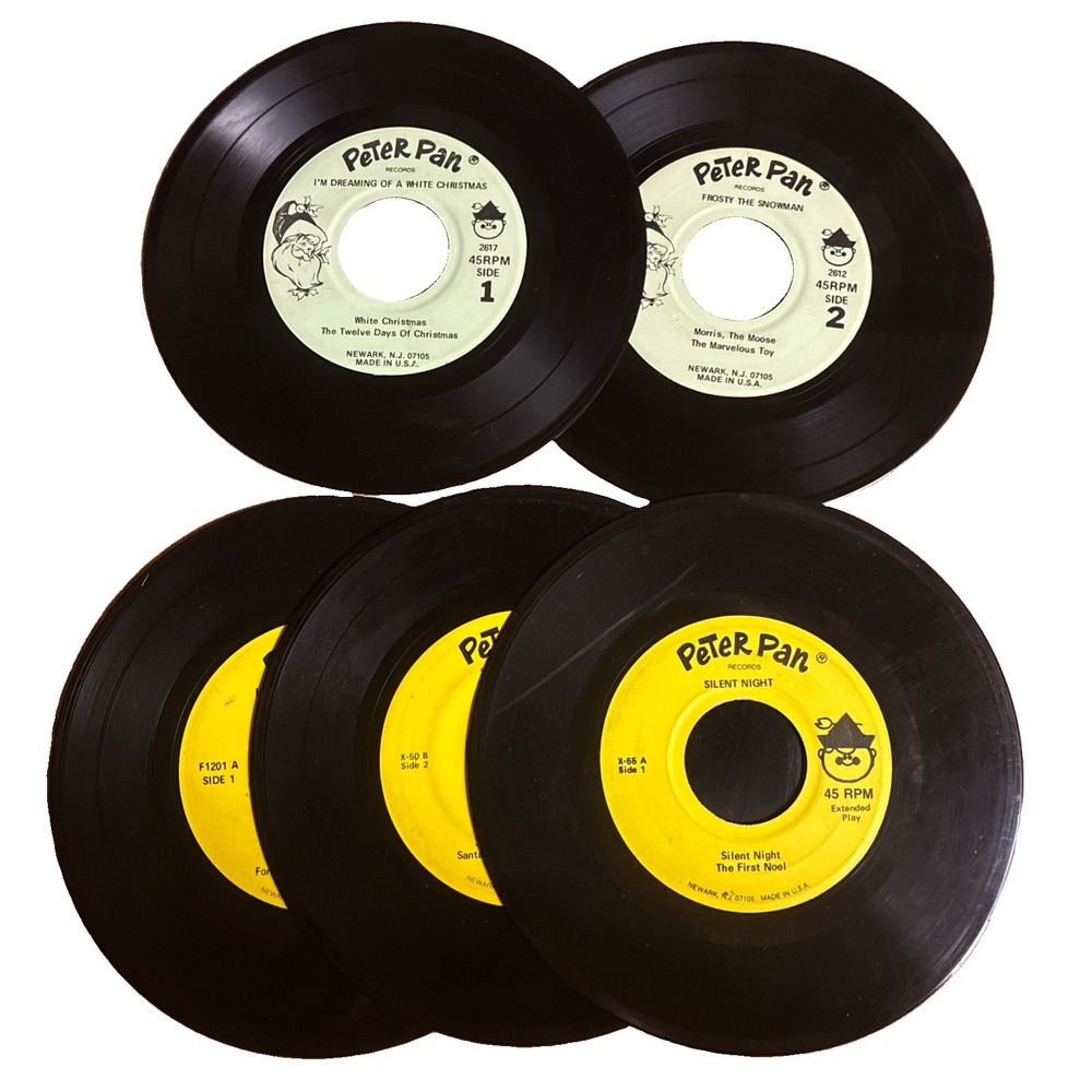 Vintage Peter Pan Vinyl Records Children's Christmas Birthday 45RPM 7"